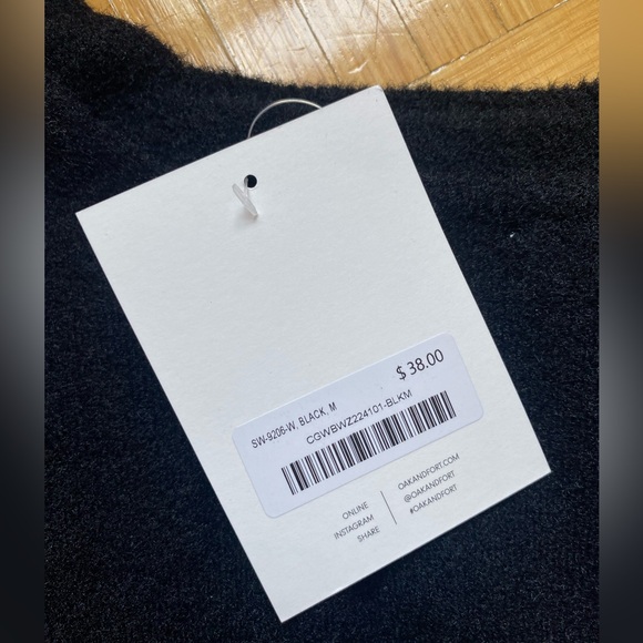 OAK + FORT Cropped Sweater Tank Black M - Picture 3 of 5